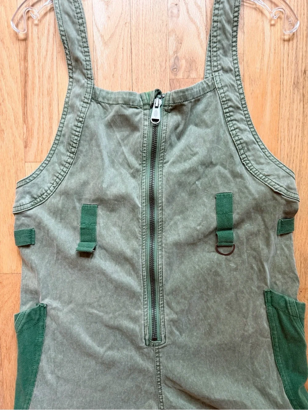 FP Movement Two-Tone Green Cargo Overalls - size small